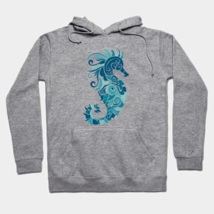 Aqua Seahorse Design Hoodie